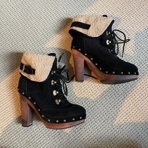 Sherpa high heel boots